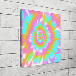 Холст квадратный Tie-Dye кислотный в стиле барби, цвет: 3D-принт — фото 2
