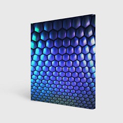 Холст квадратный Цветные соты - объемная абстракция, цвет: 3D-принт
