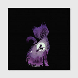 Холст квадратный Кот в ночи, цвет: 3D-принт — фото 2