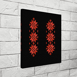 Холст квадратный Удмуртский - вертикаль black 2, цвет: 3D-принт — фото 2