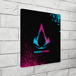 Холст квадратный Assassins Creed - neon gradient, цвет: 3D-принт — фото 2