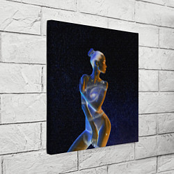 Холст квадратный Неоновая девушка-галактика и звезды, цвет: 3D-принт — фото 2