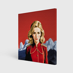 Холст квадратный Девушка в красной униформе, цвет: 3D-принт