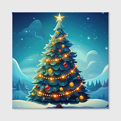 Холст квадратный Новогодняя елка, цвет: 3D-принт — фото 2