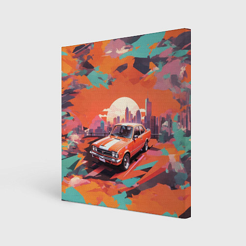 Картина квадратная Автомобиль в оранжевом цвете / 3D-принт – фото 1