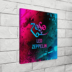 Холст квадратный Led Zeppelin - neon gradient, цвет: 3D-принт — фото 2