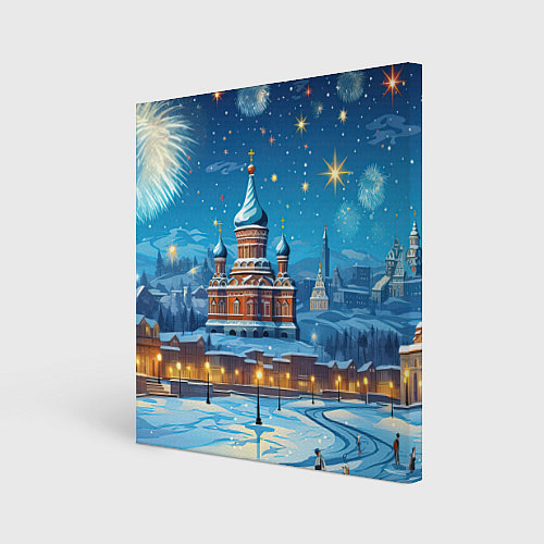 Картина квадратная Новогодняя Москва / 3D-принт – фото 1