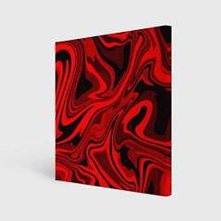 Холст квадратный Красно-чёрная пластичная абстракция, цвет: 3D-принт