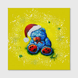 Холст квадратный Плюшевый синий Санта, цвет: 3D-принт — фото 2