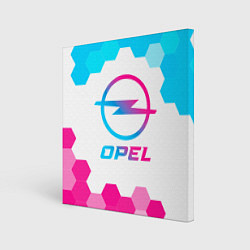 Холст квадратный Opel neon gradient style, цвет: 3D-принт