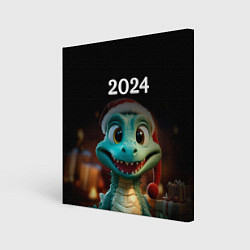 Холст квадратный Дракон символ года 2024, цвет: 3D-принт