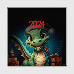 Холст квадратный 2024 Зеленый дракон новый год, цвет: 3D-принт — фото 2