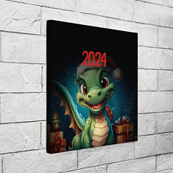 Холст квадратный 2024 Зеленый дракон новый год, цвет: 3D-принт — фото 2