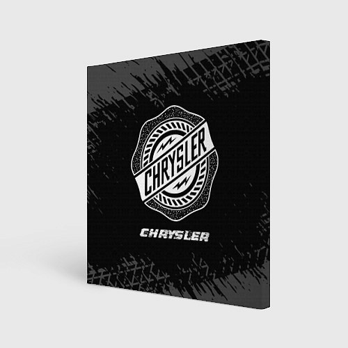 Картина квадратная Chrysler speed на темном фоне со следами шин / 3D-принт – фото 1