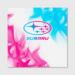 Холст квадратный Subaru neon gradient style, цвет: 3D-принт — фото 2