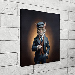 Холст квадратный Кот в стиле Томаса Шелби - Острые козырьки, цвет: 3D-принт — фото 2