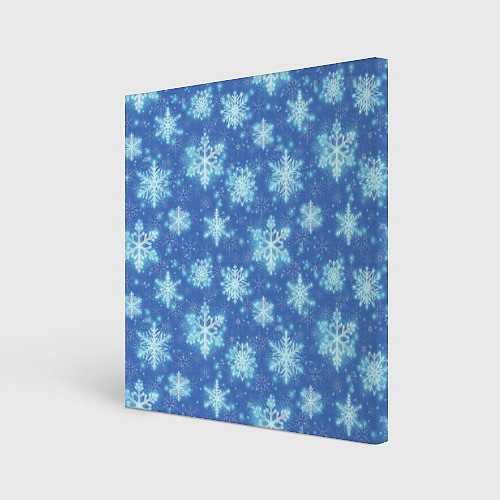 Картина квадратная Pattern with bright snowflakes / 3D-принт – фото 1