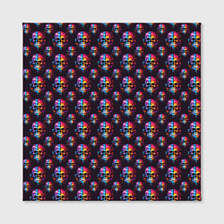 Холст квадратный Череп покрытый стекающей краской паттерн, цвет: 3D-принт — фото 2