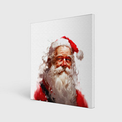 Холст квадратный Добрый Санта - мазки краски, цвет: 3D-принт