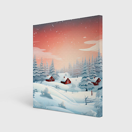 Картина квадратная Погружение в зимнюю атмосферу / 3D-принт – фото 1