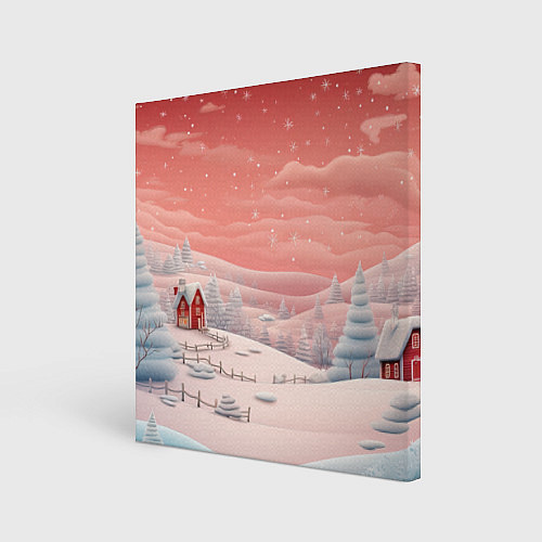 Картина квадратная Предновогодний снегопад / 3D-принт – фото 1