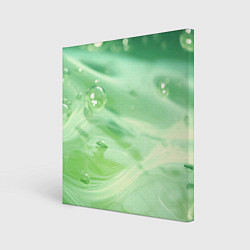 Холст квадратный Зеленая вода с пузырями, цвет: 3D-принт