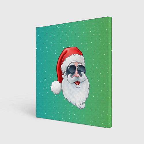 Картина квадратная Дед Мороз в очках / 3D-принт – фото 1