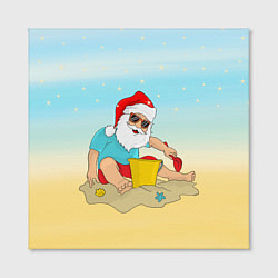 Холст квадратный Дед Мороз на море, цвет: 3D-принт — фото 2