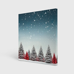 Картина квадратная Волшебство зимней природы иней на деревьях