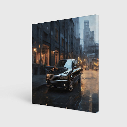 Картина квадратная Автомобиль на сумрачной улице / 3D-принт – фото 1