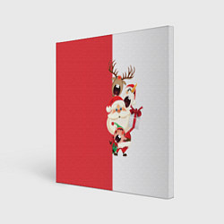 Картина квадратная Новогодние персонажи