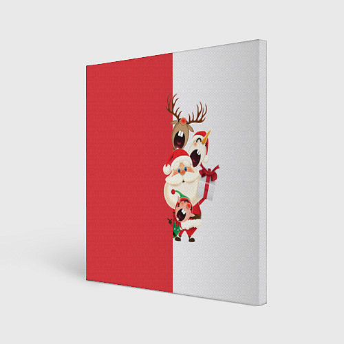 Картина квадратная Новогодние персонажи / 3D-принт – фото 1