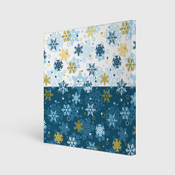 Холст квадратный Снежинки новогодние, цвет: 3D-принт