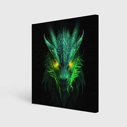 Холст квадратный Светящийся зеленый дракон 2024, цвет: 3D-принт