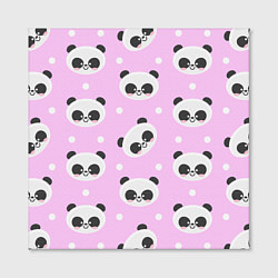 Холст квадратный Милая улыбающаяся панда, цвет: 3D-принт — фото 2