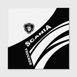 Холст квадратный Scania дальнобойщик, цвет: 3D-принт — фото 2