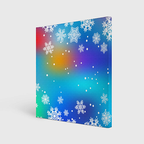 Картина квадратная Снегопад на Новый год / 3D-принт – фото 1