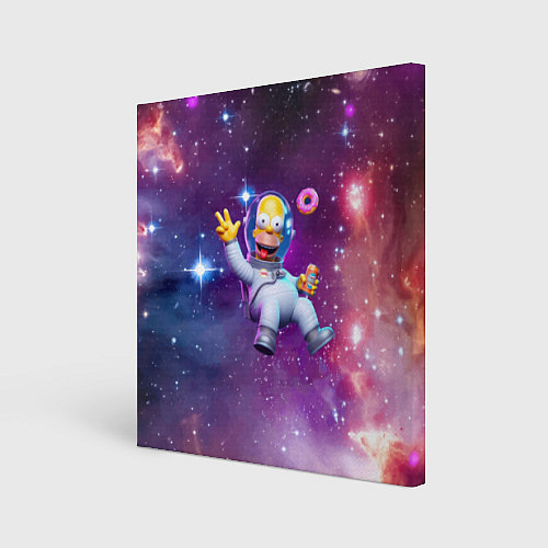 Картина квадратная Homer Simpson in space - ai art / 3D-принт – фото 1