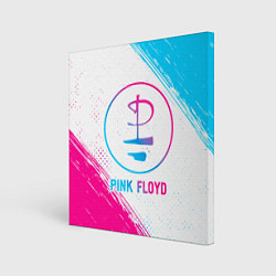 Холст квадратный Pink Floyd neon gradient style, цвет: 3D-принт