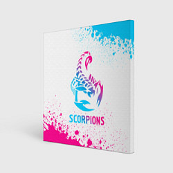 Холст квадратный Scorpions neon gradient style, цвет: 3D-принт