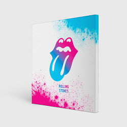 Картина квадратная Rolling Stones neon gradient style