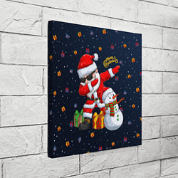 Холст квадратный Санта Клаус и снеговик, цвет: 3D-принт — фото 2
