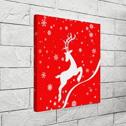 Холст квадратный Christmas deer, цвет: 3D-принт — фото 2