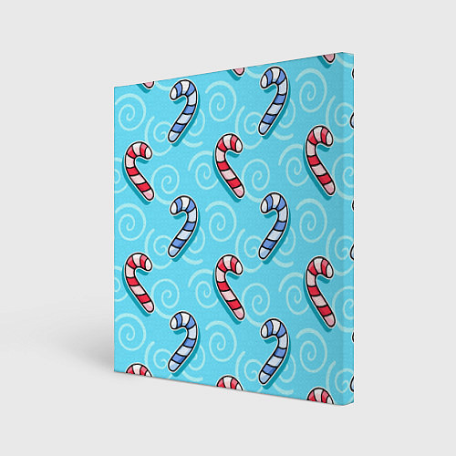 Картина квадратная Новогодний леденец трость / 3D-принт – фото 1