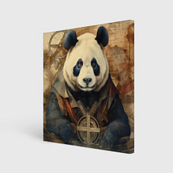 Холст квадратный Панда арт-портрет, цвет: 3D-принт