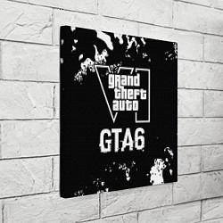 Холст квадратный GTA6 glitch на темном фоне, цвет: 3D-принт — фото 2