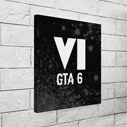 Холст квадратный GTA 6 glitch на темном фоне, цвет: 3D-принт — фото 2