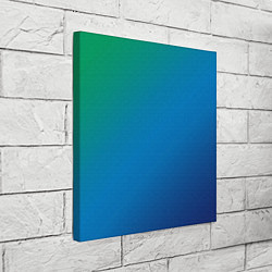 Холст квадратный Зеленый и синий диагональный градиент, цвет: 3D-принт — фото 2