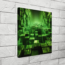 Холст квадратный Зеленые квадраты в лабиринте, цвет: 3D-принт — фото 2