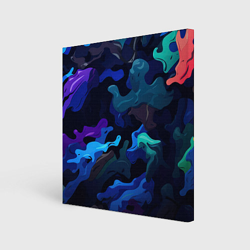 Картина квадратная Камуфляж из разноцветных красок / 3D-принт – фото 1